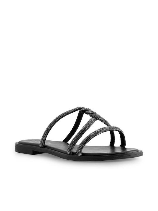 Seven Damen Flache Sandalen in Silber Farbe