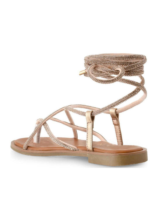 Women's Flat Sandals Pink Gold
