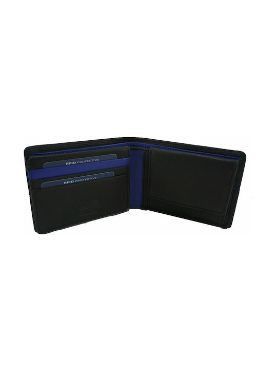 Herren Ledergeldbörse KION SR-215-RFID SCHWARZ BLAU SCHWARZ BLAU SCHWARZ