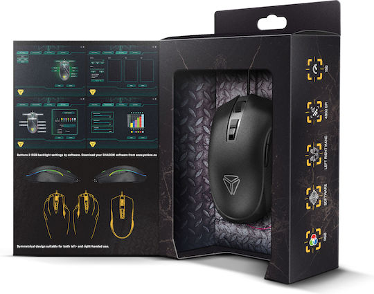 Yenkee YMS 3027BK Shadow RGB Геймърска Мишка 4800 DPI Черен