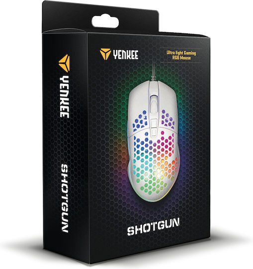 Yenkee Shotgun YMS 3030 RGB Gaming Ποντίκι 6400 DPI Λευκό