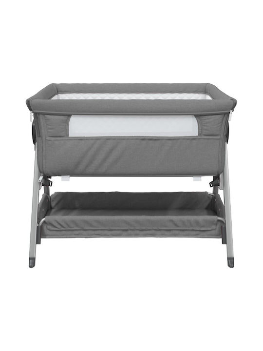 vidaXL Cradle with Mattress and Side Opening Gray