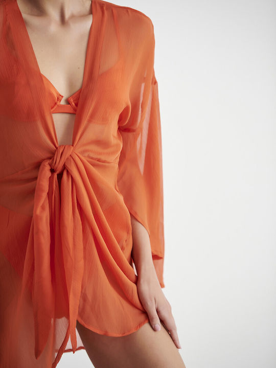 Blu4u Women's Mini Caftan Beachwear Orange