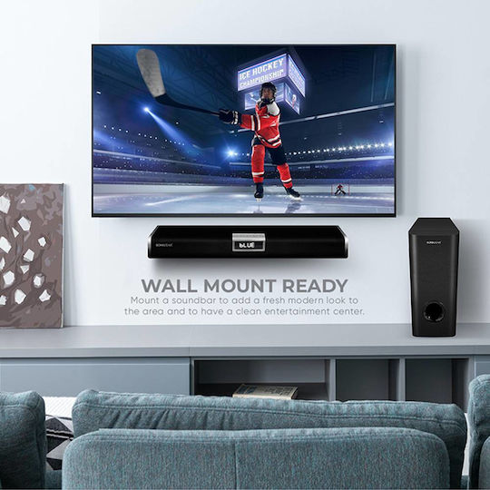 Sonic Gear Sonicbar 5300BT Soundbar 2.1 Bluetooth und HDMI 35W mit kabellosem Subwoofer und Fernbedienung Schwarz