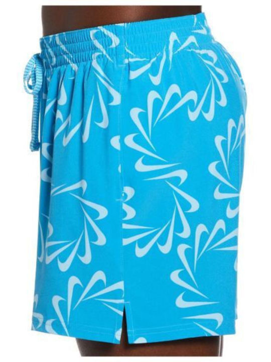 Swoosh Men's Swim Shorts Light Blue with Patterns