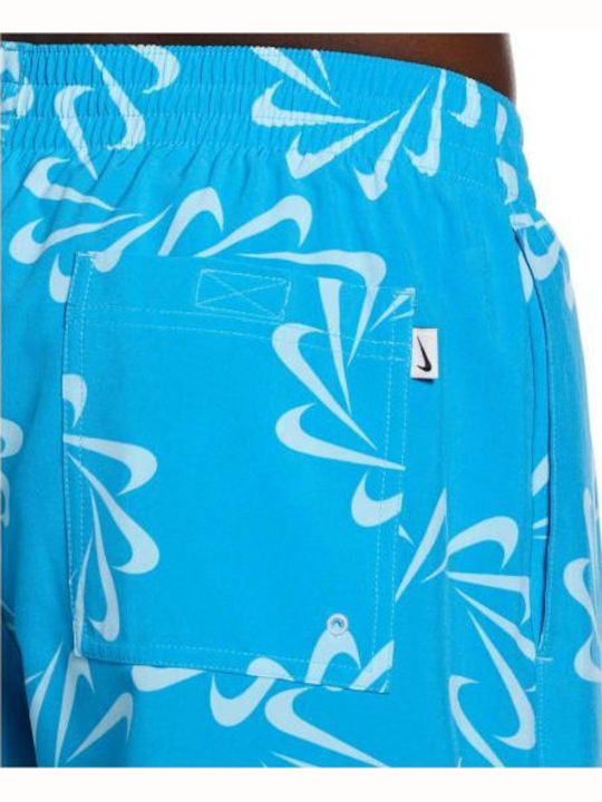 Swoosh Men's Swim Shorts Light Blue with Patterns