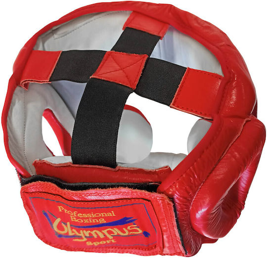 Olympus Sport Adult Full Face Boxing Headgear Leather Red