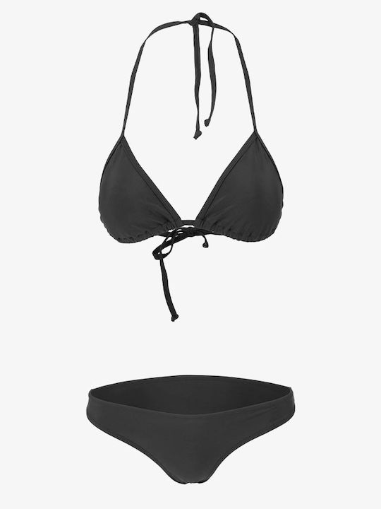 Bikini Set Triangle Top & Slip Bottom Black