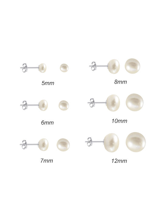 10mm Simple Stud Earrings Pearls made of Silver 925