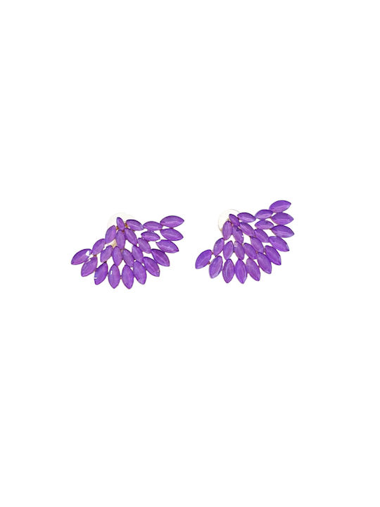 S4705 LI-LO EARRINGS PENDANT WITH CRYSTAL STONES IN PURPLE SHADES