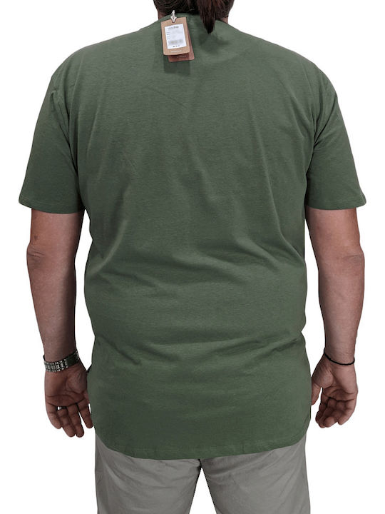 Double A Men's Short Sleeve T-shirt Khaki