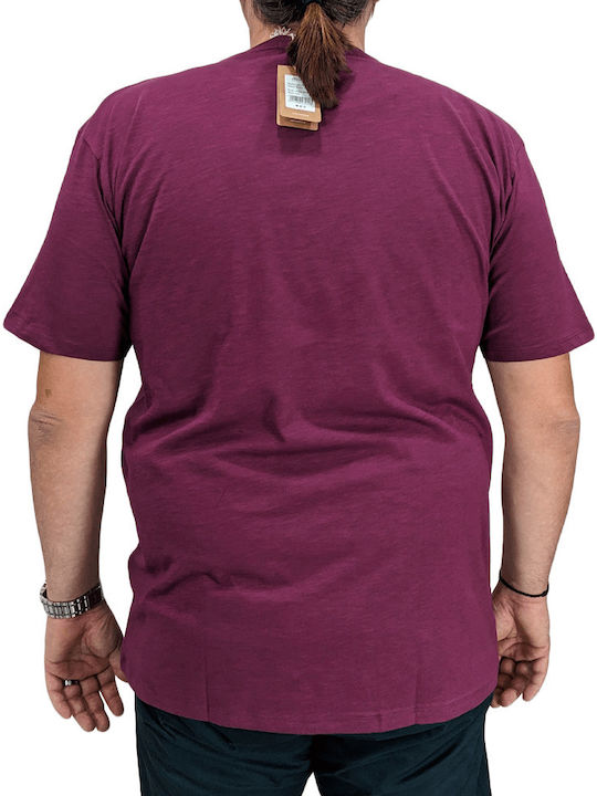 Double A Herren T-Shirt Kurzarm Aubergine