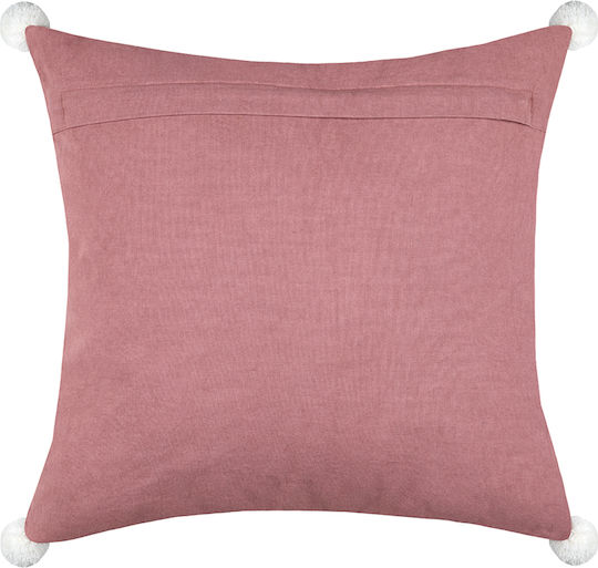 Zierkissen Sofa-Kissen S-F Magnolia aus 100% Baumwolle Rosa 45x45cm