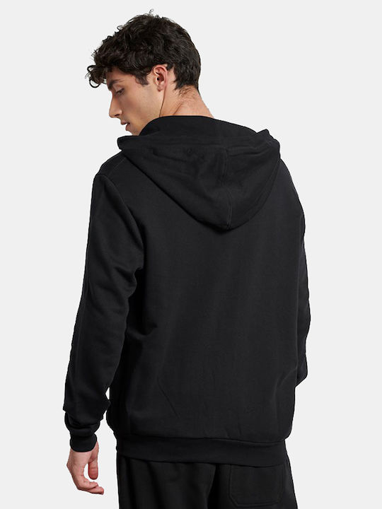 BodyTalk Men's Sweatshirt Jacket with Hood and Pockets Black