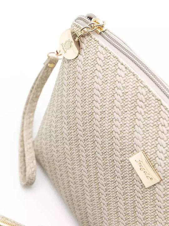 Кожена Дамска Чанта Ръчна Beige Dantela