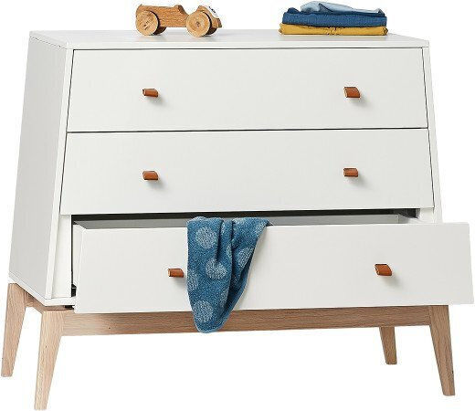 Luna Baby Kommode mit 3 Schubladen Weiß 103x52x86cm