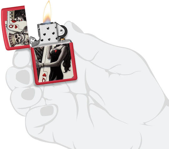 Zippo Lighter Flame Windproof Skull King Queen