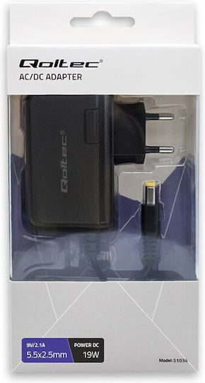 Qoltec Универсално Захранващо Блокче 9V 2.1A с Мощност 19W (51034)