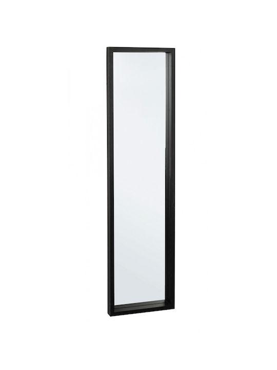 Bizzotto Rectangular Full Body Wall Mirror Black with Wooden Frame Tiziano 32x5x122cm