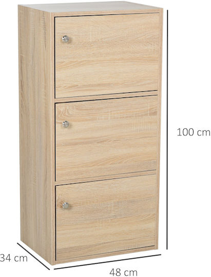 Office Storage Chipboard Cabinet Brown L48xW34xH100cm