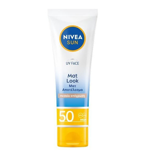 Nivea Sun UV Face Mat Look Αδιάβροχη Αντηλιακή Κρέμα Προσώπου SPF50 με Χρώμα Medium 50ml