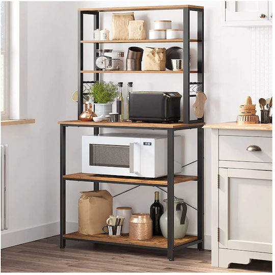 Vasagle Metallic Kitchen Rack 6 Tiers Brown 80x40x167cm