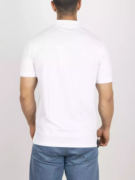 Karl Lagerfeld Men's Short Sleeve Blouse with Zipper White