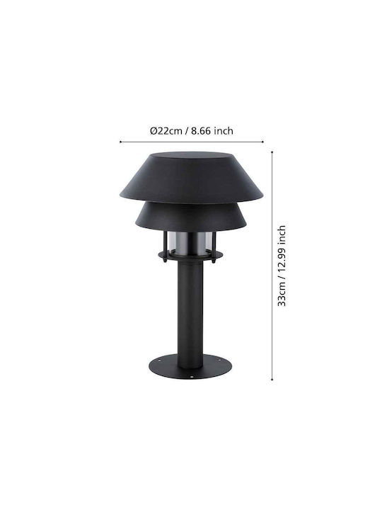 Eglo Chiappera Outdoor Floor Lamp Small Post 40W IP65 for E27 Socket Black