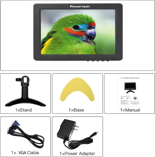 Powertech Monitor für CCTV-Systeme Black PT-1108