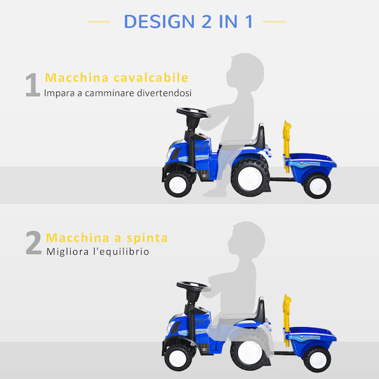HomCom Tractor Mașină Ride On Pentru 12+ Luni Albastru