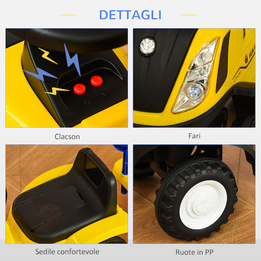 HomCom Τρακτέρ Αυτοκινητάκι Ride On για 12+ μηνών Κίτρινο