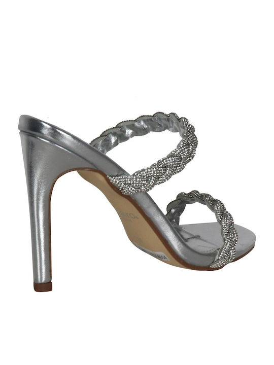 Υφασμάτινα Πέδιλα με Στρας Ασημί