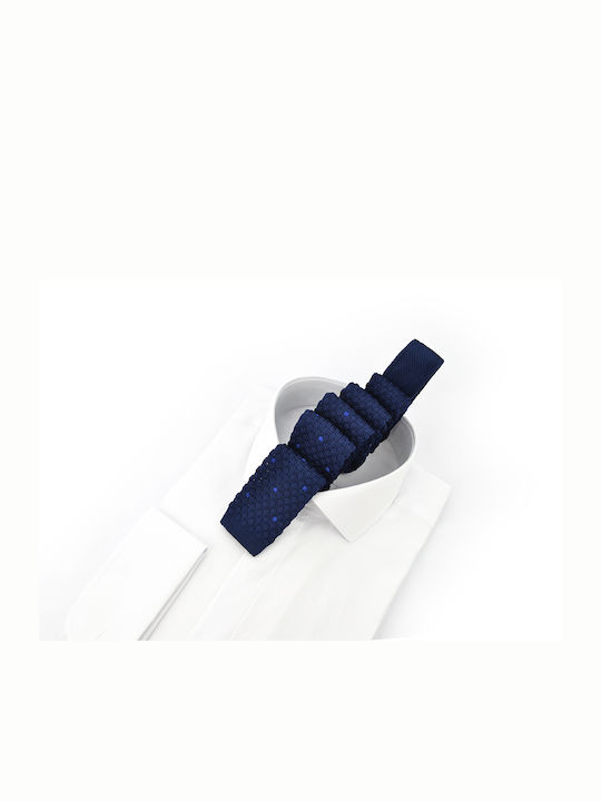 Knitted tie GM048 GM Blue Dark Blue