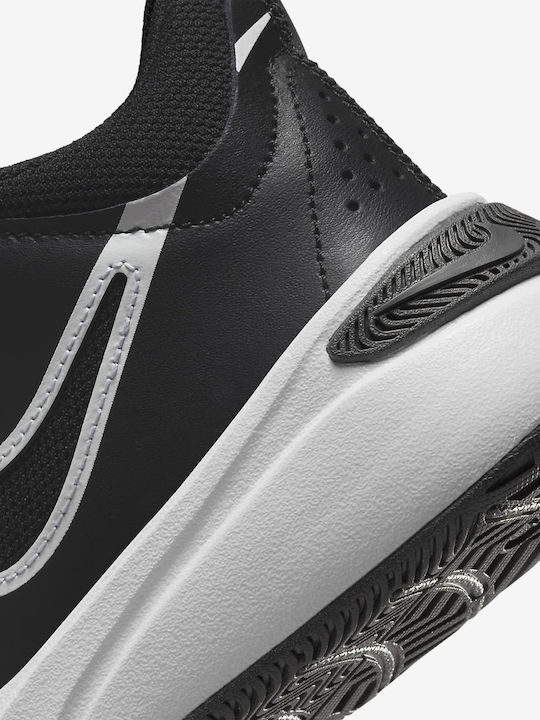 Hustle Hustle D 11 Kids Sports Shoes Basketball with Hoop & Loop Closure Black / White