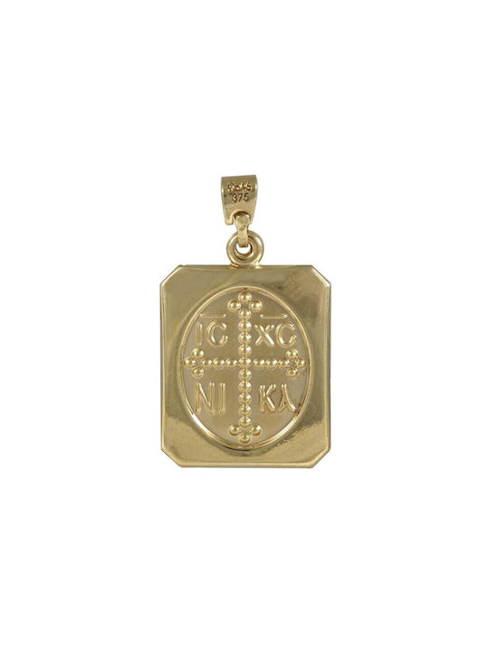 Gold amulet with the double-sided Christoulis FL0087 14 Carat gold