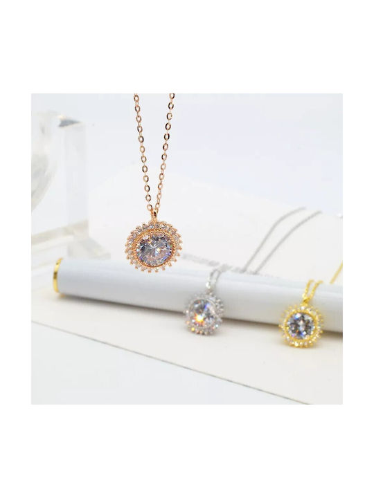 Jooliete Klas115g gold plated sterling silver necklace with cubic zirconia stones.