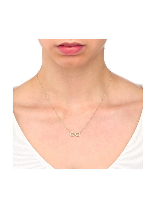 Gold necklace women's "infinity" KLXR556 9 Carat gold necklace