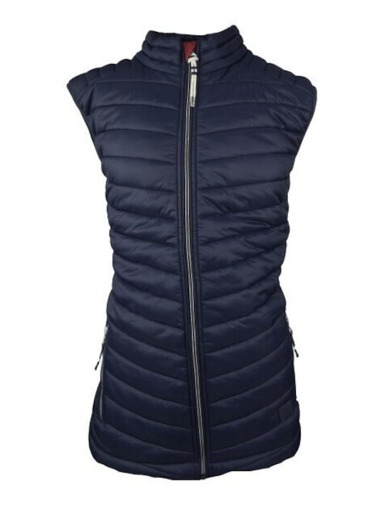 Double Men's Sleeveless Puffer Jacket Navy Blue