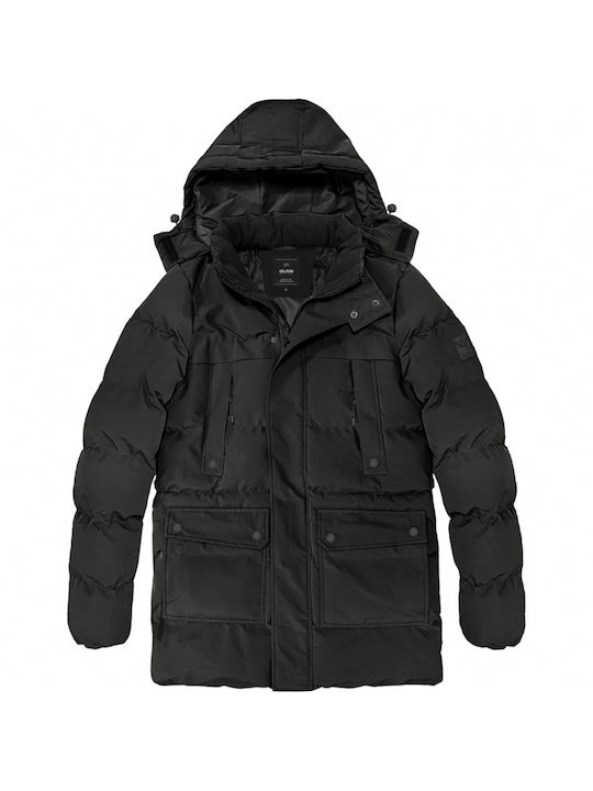 Double Herren Winter Jacke Puffer Schwarz