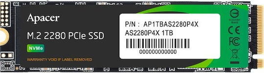 Apacer AS2280P4X SSD 1TB τύπου M.2 με σύνδεση PCI Express 3.0 AP1TBAS2280P4X-1