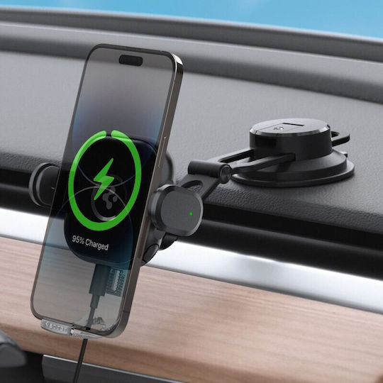 Spigen UTS35W Onetap Car Mobile Mount with Adjustable Hooks and Wireless Charging Black