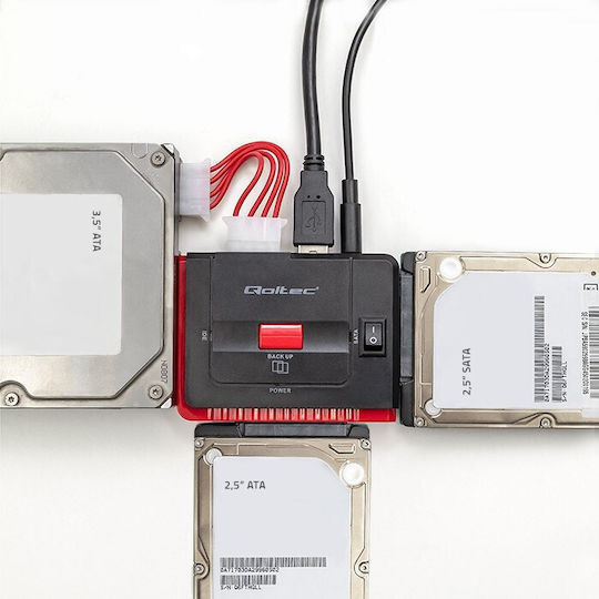 Qoltec 50645 USB 3.0 to IDE SATA III Μαύρο
