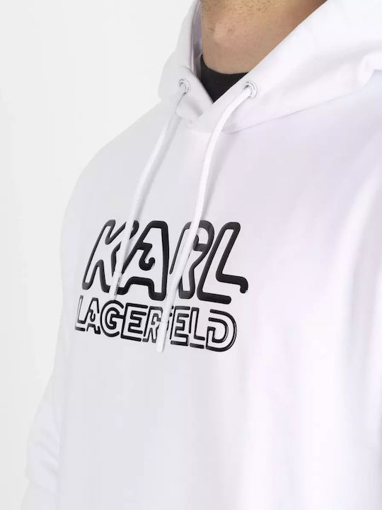 Karl Lagerfeld Men's Sweatshirt with Hood White