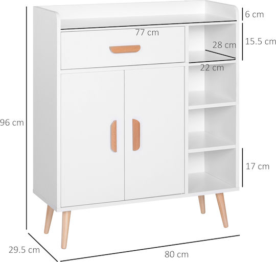 Επιδαπέδιο Ντουλάπι 80x29.5x96cm Λευκό