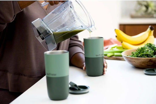 Klean Kanteen Rise Tumbler Glass Thermos Stainless Steel BPA Free 473ml Sea Spray with Straw and Mouthpiece