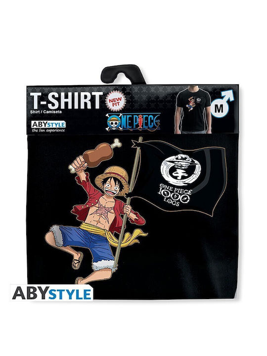 Abysse Monkey D. Luffy Тениска Едно парче Черно Памучно ABYTEX699