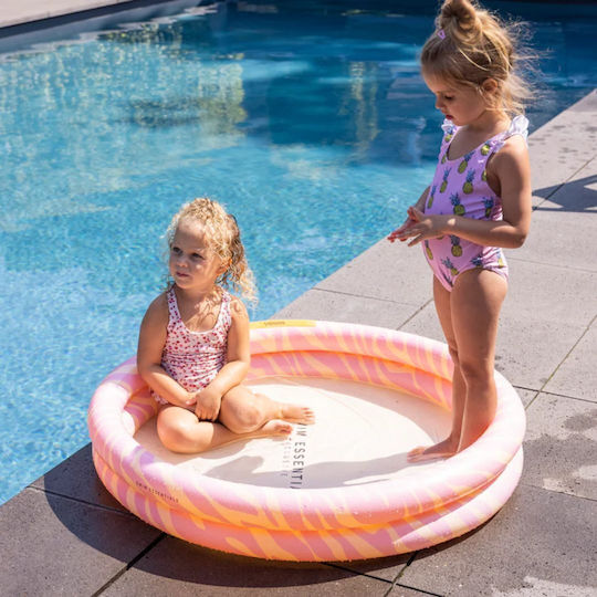 Swim Essentials Zebra Παιδική Στρογγυλή Πισίνα PVC 60lt Φουσκωτή Ροζ