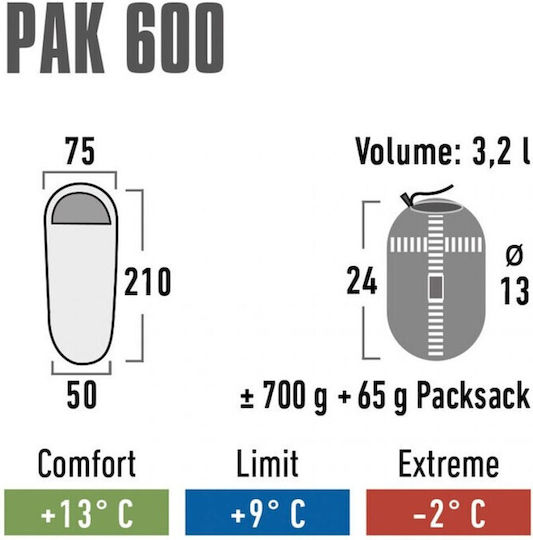 High Peak Спален Чувал Единичен Летен Easy Lite 600