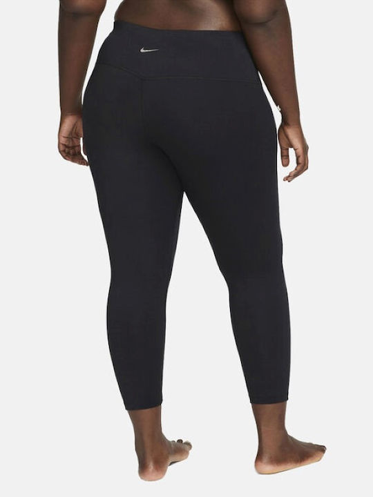 Nike Dri-Fit Yoga Γυναικείο Cropped Κολάν Ψηλόμεσο Μαύρο