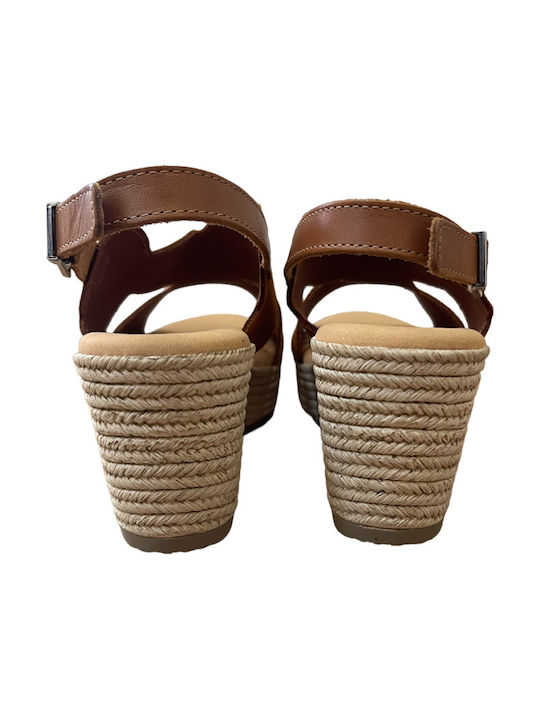 Oh My Sandals Suede Γυναικεία Πέδιλα σε Ταμπά Χρώμα